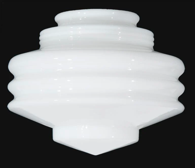 8" Stacked Disc Design Art Deco Pendant Shade, 4 inch lip fitter (08862i)